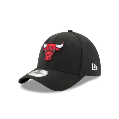 Black Chicago Bulls Hat - New Era NBA Team Classic 39THIRTY Stretch Fit Caps USA0654179